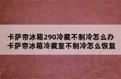 卡萨帝冰箱290冷藏不制冷怎么办 卡萨帝冰箱冷藏室不制冷怎么恢复